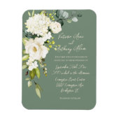 Elegant Green Floral Script Wedding Invitation Magneet (Verticaal)