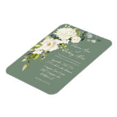 Elegant Green Floral Script Wedding Invitation Magneet (Linkerzijde)
