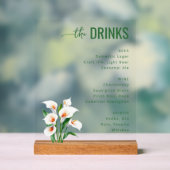 Elegant Green Floral Wedding Menu (Neutre)