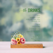 Elegant Green Floral Wedding Menu (Neutre)