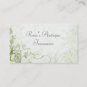 Elegant Green Flower Shop Visitekaartje
