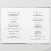 Elegant Green Folded Wedding Ceremony Programme (Achterkant)