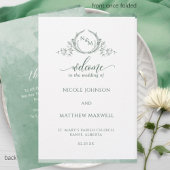 Elegant Green Folded Wedding Ceremony Programme