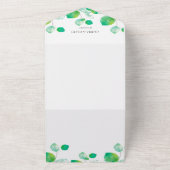 Elegant Green Foliage QR Code All In One Uitnodiging (Buitenkant)