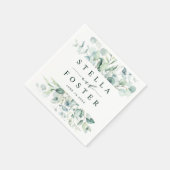 Elegant Green Foliage Wedding Servet (Hoek)