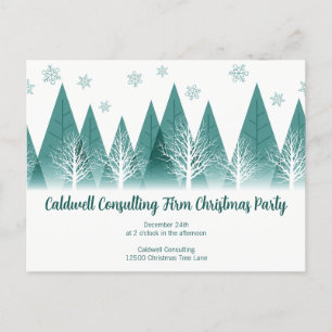 Elegant Green Forest Custom Company Holiday Party Briefkaart