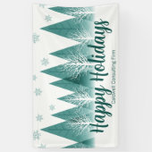 Elegant Green Forest Custom Company Holiday Party Spandoek (Verticaal)