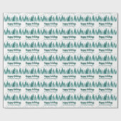 Elegant Green Forest Custom Company Prettige feest Cadeaupapier (Vlak)