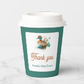 Elegant Green Framed Mallard Duck Baby shower Papieren Bekers (Achterkant)