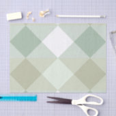 Elegant Green Geometric Diamond Pattern Decoupage Tissuepapier (Craft)