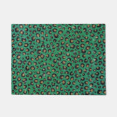 Elegant Green Glitter Black Gold Leopard Print Deurmat (Voorkant)