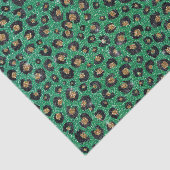 Elegant Green Glitter Black Gold Leopard Print Tissuepapier (Detail)