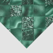 Elegant Green Glitter Diamond Lattice Pattern Tissuepapier (Detail)