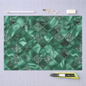 Elegant Green Glitter Diamond Lattice Pattern Tissuepapier (Craft)