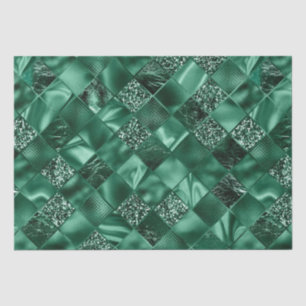 Elegant Green Glitter Diamond Lattice Pattern Tissuepapier