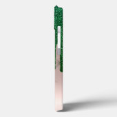 Elegant Green Glitter Drift Roos Gold Case-Mate iPhone Case (Achterkant / Links)