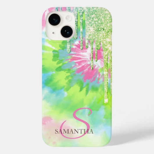 Elegant Green Glitter druppelt oogkleurig Case-Mate iPhone Case (Achterkant)