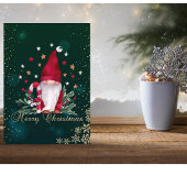 Elegant Green, Gnome, Pine Tree Branliday Feestdagen Kaart