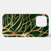 Elegant Green Gold Autumn Tree Tekening Case-Mate iPhone Case (Achterkant (horizontaal))