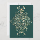 Elégant Green Gold Bridal Shower Invitation (Dos)