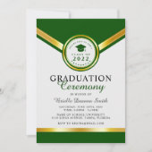 Elégant Green Gold Ceremony Invitation (Devant)