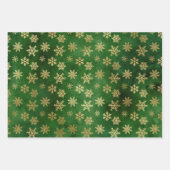 Elegant Green Gold Damask Reindeer Snowflakes Inpakpapier Vel (Voorkant 3)