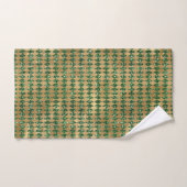 Elegant Green Gold Diamond Pattern Bad Handdoek (Handdoek)