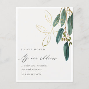 Elegant Green Gold Eucalyptus Branch I heeft verhu Briefkaart