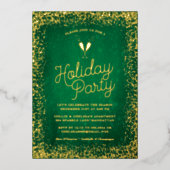 Elégant Green & Gold Fête Foil Invitation (Recto)