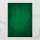 Elégant Green & Gold Fête Foil Invitation (Verso)