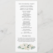 Elegant Green Gold Floral Greenery Wreath Wedding Programma (Achterkant)