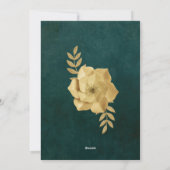 Elégant Green & Gold Floral Invitation (Dos)