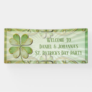 Elegant Green Gold Glover St Patrick'd Day Party Spandoek