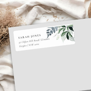 Elegant Green Gold Greenery Lijst Adres Etiket