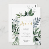 Elegant Green Gold Greenery Lijst We hebben ons ve Briefkaart (Voorkant / Achterkant)