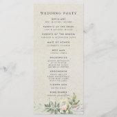 Élégant Green Gold Mariage Ceremony Programme (Dos)