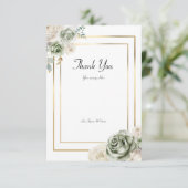  & Elegant Green Gold Micro Wedding Bedankkaart (Staand voorkant)