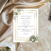  & Elegant Green Gold Micro Wedding Kaart