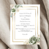  & Elegant Green Gold Micro Wedding Kaart
