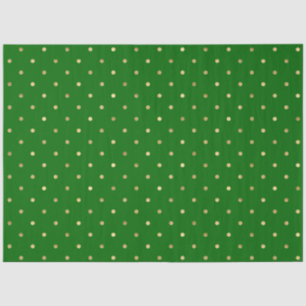 Elegant Green Gold Polka Dots Tissuepapier