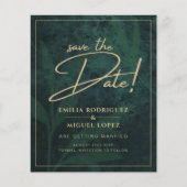 Elegant Green Gold Save the Date QR Code RSVP Flyer (Voorkant)
