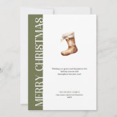 Elegant Green Gold Script Christmas Greeting Feestdagenkaart (Voorkant)