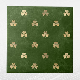 Elegant Green Gold Shamrock Tegeltje