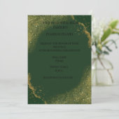 Elegant Green Gold Spark Wedding Invitation (Debout devant)