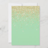 ELEGANT GREEN GOLD SPARKLE WEDDING CUSTOM KAART (Achterkant)