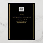 Elegant Green Gold Wedding nodigt QR Code RSVP uit Folie Uitnodiging (Achterkant)