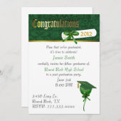 Elegant Green Graduation Party Invitation Kaart (Voorkant / Achterkant)