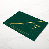 Elegant Green Joy Script Gold Foil Christmas Card Folie Feestdagenkaart (Gedraaid)