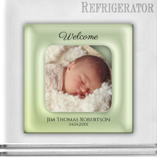Elegant Green Keepomwille Baby Custom Photo Magnet Magneet