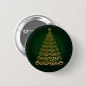 Elegant Green kerstboom Button (Voorkant /achterkant)